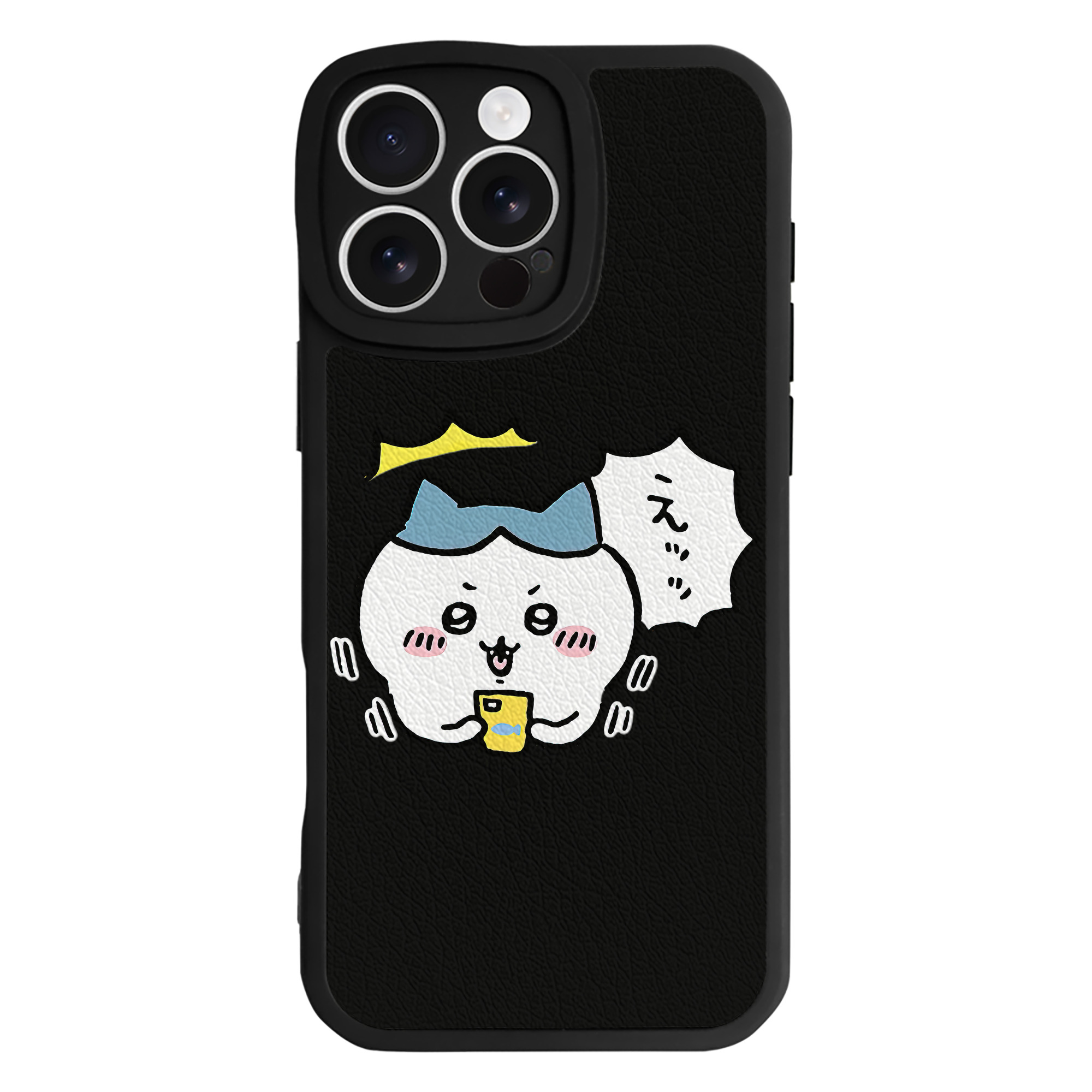 （画像用） ちいかわ ハチワレ Chii-kawa hachiware 【iPhone 16シリーズ対応】シリコンスマホケース（レザー調） 材質：シリコン